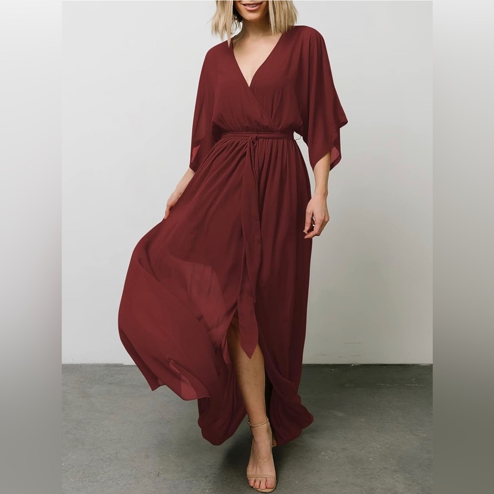 BRAND NEW! Women’s Summer Loose Kimono Maxi Dress Wrap V Neck